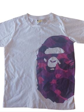 A Bathing Ape purple camo t shirt size XS
